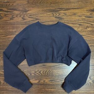 BuffBunny Navy Blue Cropped Shirt with Logo